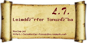 Leimdörfer Tonuzóba névjegykártya